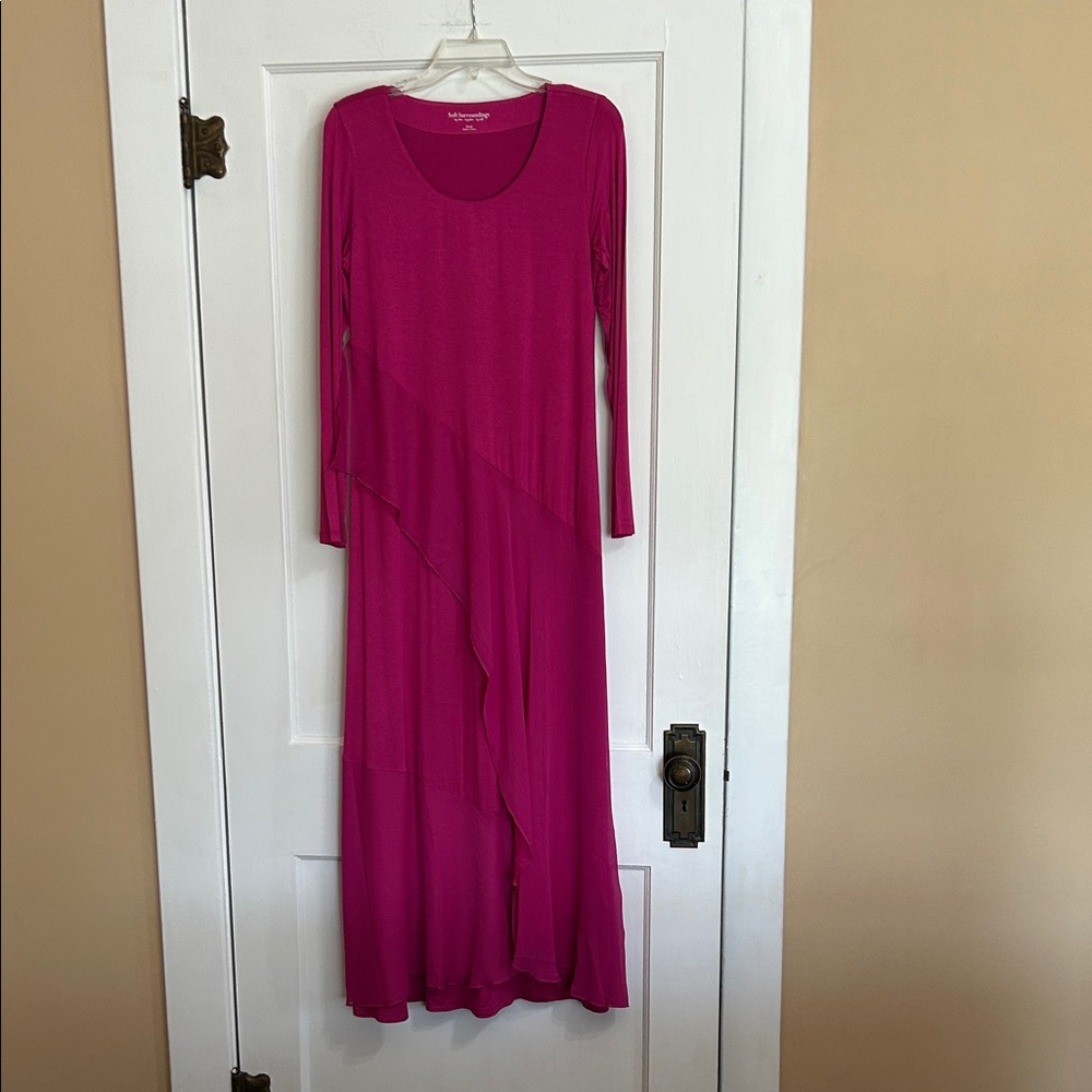 Soft Surroundings Fuchsia Long Sleeve Dress